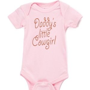 Apericots Daddy's Little Cowgirl Pink Bodysuit